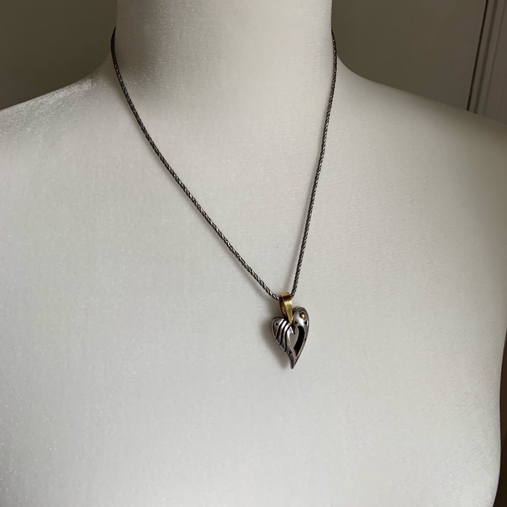 John Atencio Silver and Gold Heart Pendant